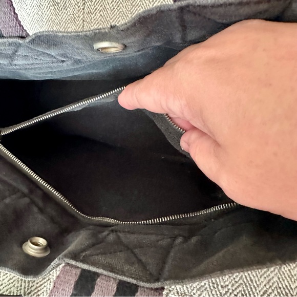 🦚HP🦚 HERMÈS Noir Toile Officier Fourre-Tout PM Bag - Picture 12 of 13